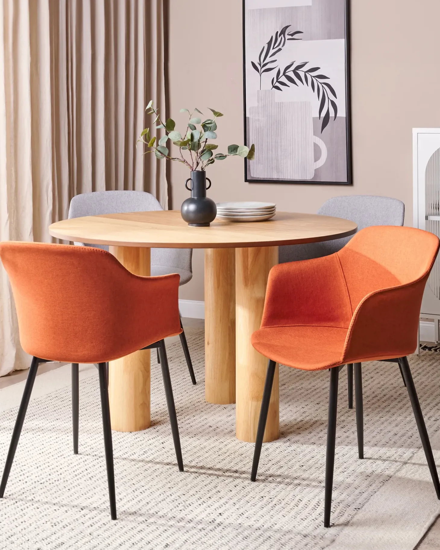 Sæt med 2 spisebordsstole ELIM Orange
