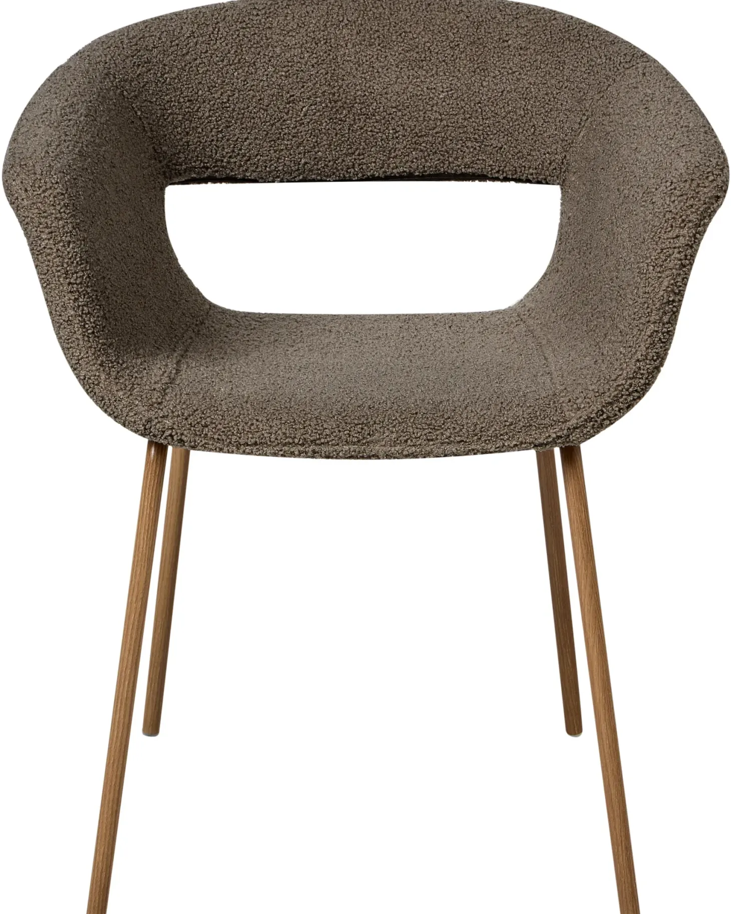 Sæt med 2 spisebordsstole ELMA Boucle Brungrå