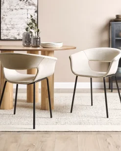 Sæt med 2 spisebordsstole ELMA Lys Beige