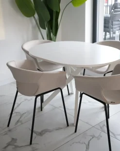 Sæt med 2 spisebordsstole ELMA Lys Beige