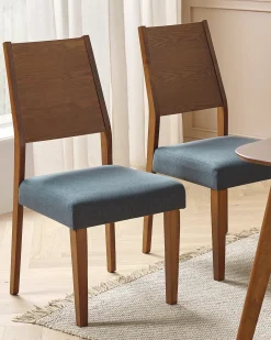 Sæt med 2 spisebordsstole ELMIRA Træ Grå