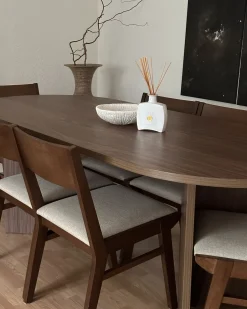 Sæt med 2 spisebordsstole ENOLA Træ Brun/lys beige