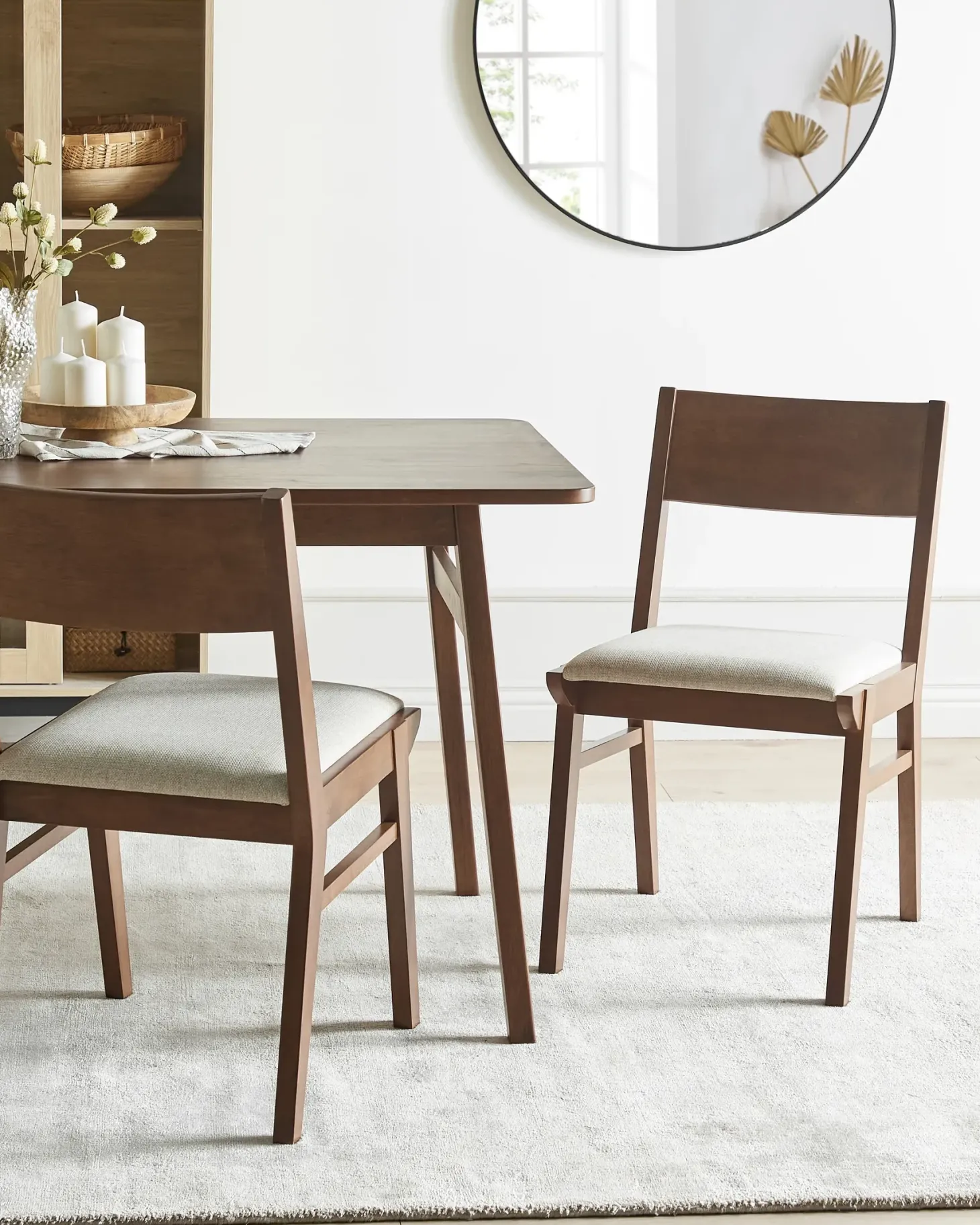 Sæt med 2 spisebordsstole ENOLA Træ Brun/lys beige