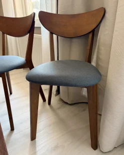 Sæt med 2 spisebordsstole ERIE Træ Mørkebrun/grå
