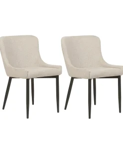 Sæt med 2 spisebordsstole EVERLY Lys Beige