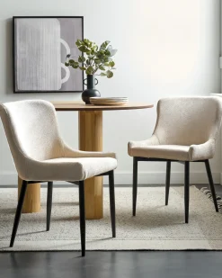 Sæt med 2 spisebordsstole EVERLY Lys Beige