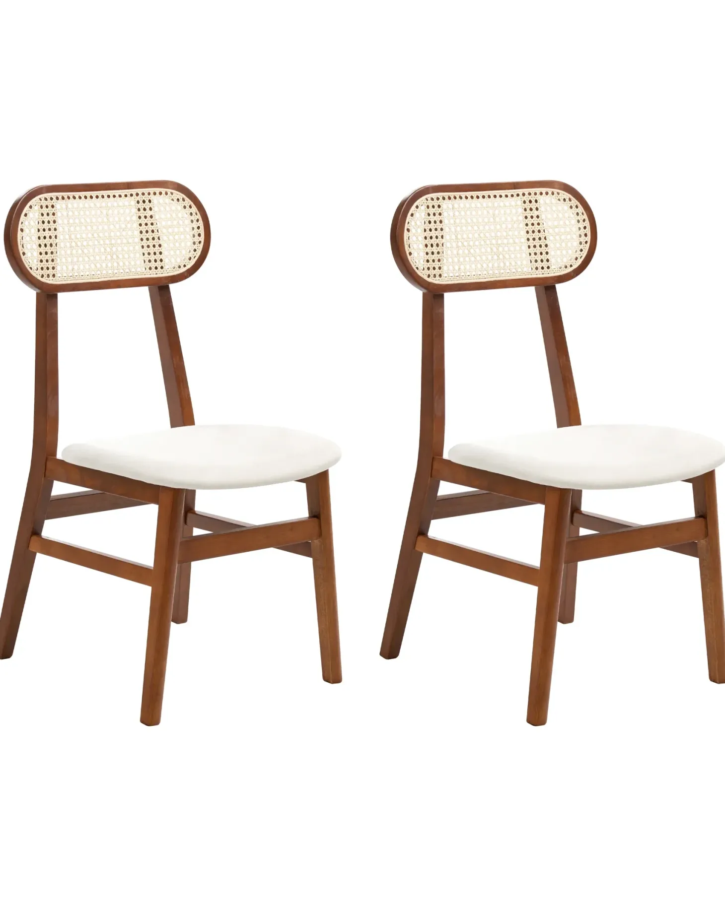 Sæt med 2 spisebordsstole FALLON Træ Brun/lys beige