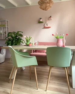 Sæt med 2 spisebordsstole FONDA II Lysegrøn