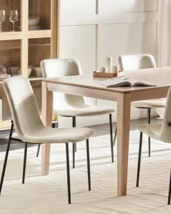 Sæt med 4 spisebordsstole GLENDIVE Lys Beige