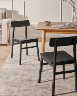 Sæt med 2 spisebordsstole GORRE Træ Sort