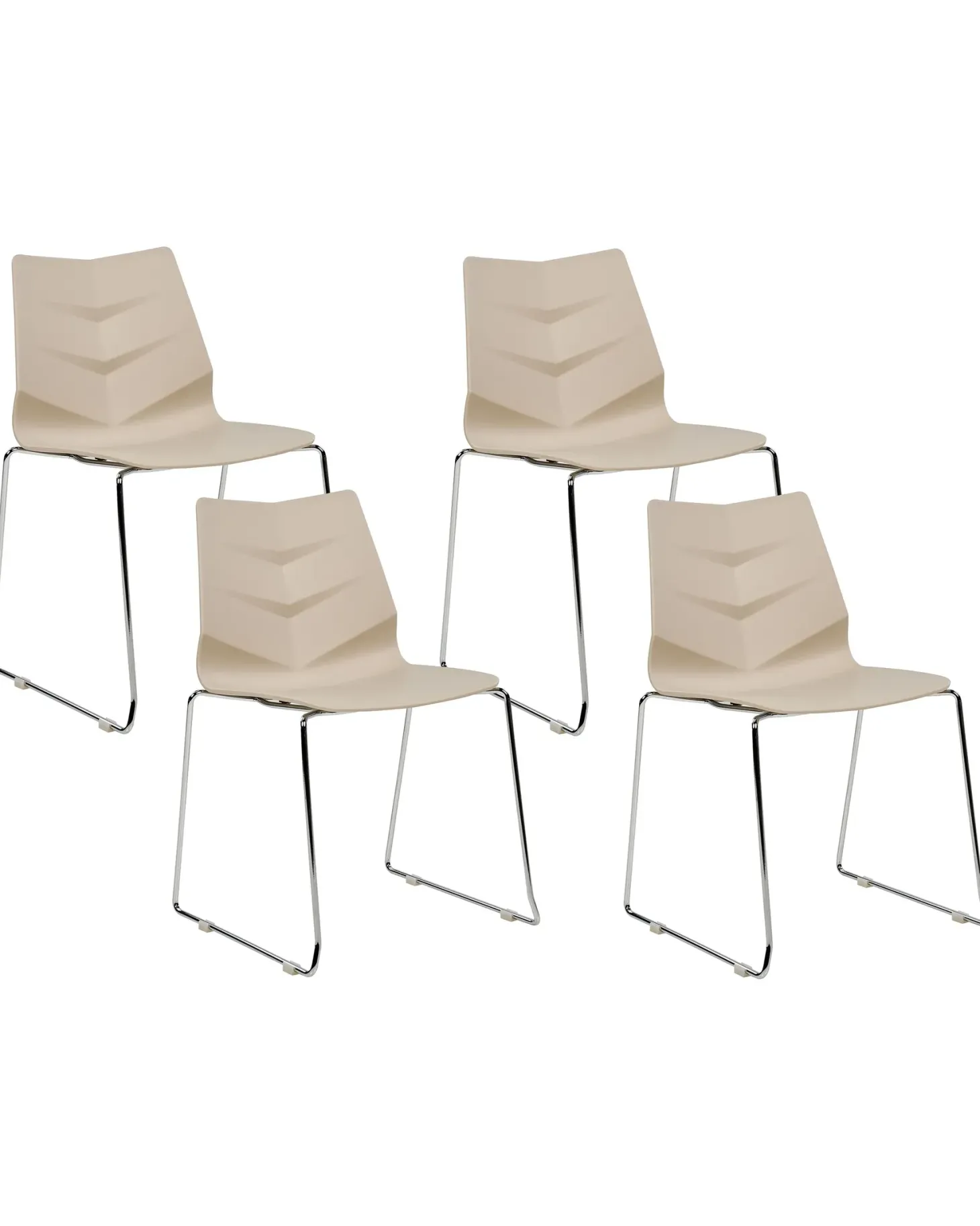 Sæt med 4 spisebordsstole HARTLEY Beige