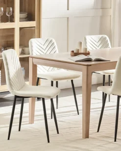 Sæt med 4 spisebordsstole HAVRE Velour Cremehvid