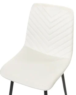 Sæt med 4 spisebordsstole HAVRE Velour Cremehvid