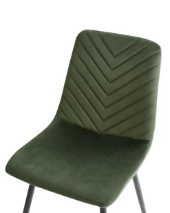 Sæt med 4 spisebordsstole HAVRE Velour Olivengrøn