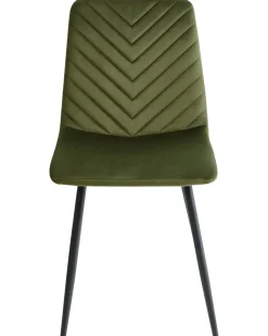 Sæt med 4 spisebordsstole HAVRE Velour Olivengrøn
