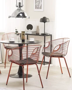 Sæt med 2 spisebordsstole HOBACK Metal Kobber