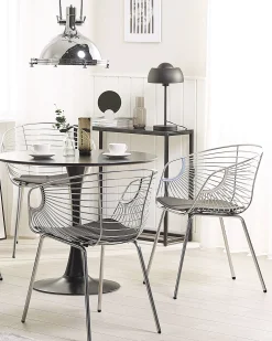 Sæt med 2 spisebordsstole HOBACK Metal Sølv