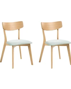 Sæt med 2 spisebordsstole HOLLY Træ Lysebrun/ Mint