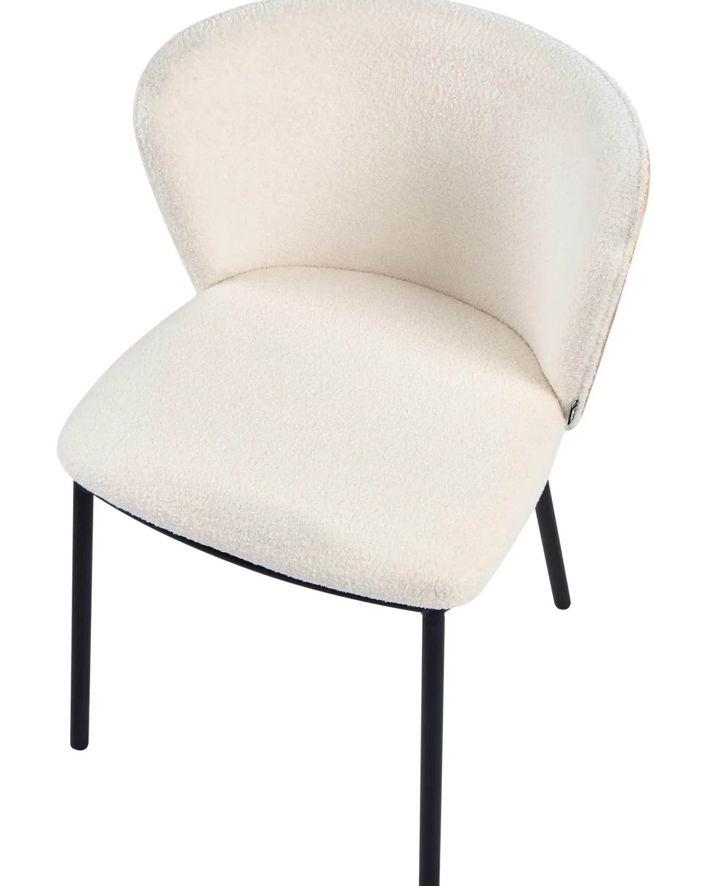 Sæt med 2 spisebordsstole HOSKIN Boucle Cremehvid
