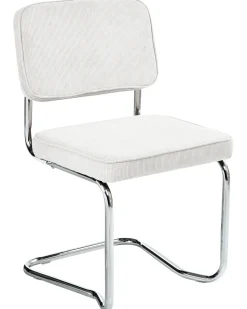 Sæt med 2 spisebordsstole IRWIN Fløjl Cremehvid