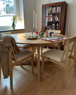 Sæt med 2 spisebordsstole ISLE Træ Lysebrun/beige