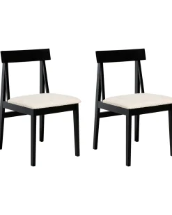 Sæt med 2 spisebordsstole ISLE Træ Sort/beige