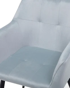 Sæt med 2 spisebordsstole JASMIN Velour Lysegrå