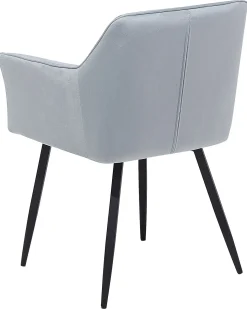 Sæt med 2 spisebordsstole JASMIN Velour Lysegrå