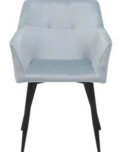 Sæt med 2 spisebordsstole JASMIN Velour Lysegrå