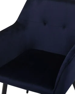 Sæt med 2 spisebordsstole JASMIN Velour Mørkeblå