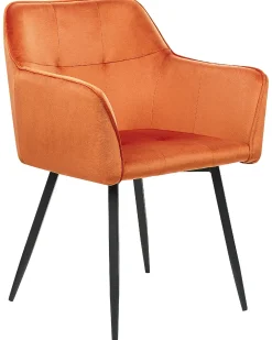 Sæt med 2 spisebordsstole JASMIN Velour Orange