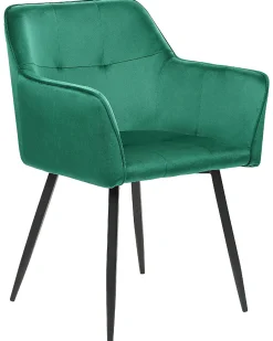 Sæt med 2 spisebordsstole JASMIN Velour Smaragdgrøn
