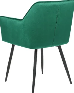 Sæt med 2 spisebordsstole JASMIN Velour Smaragdgrøn