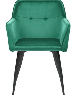 Sæt med 2 spisebordsstole JASMIN Velour Smaragdgrøn