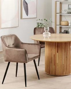 Sæt med 2 spisebordsstole JASMIN Velour Brun