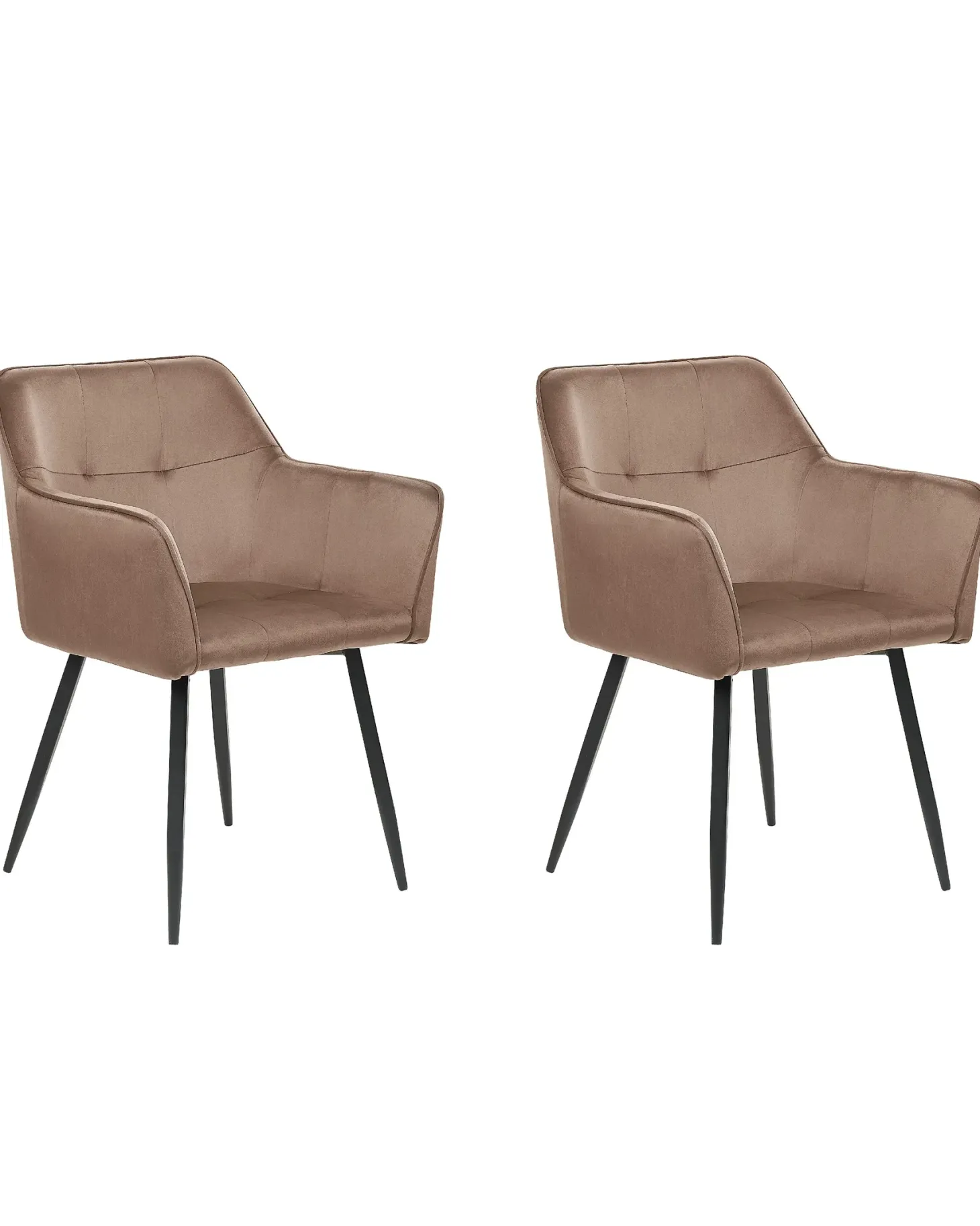 Sæt med 2 spisebordsstole JASMIN Velour Brun