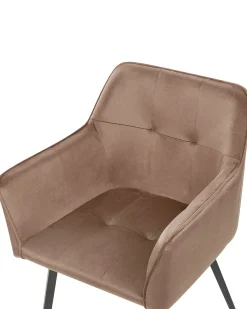 Sæt med 2 spisebordsstole JASMIN Velour Brun