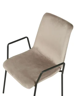 Sæt med 2 spisebordsstole JEFFERSON Velour Brungrå