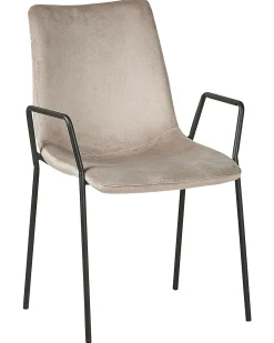 Sæt med 2 spisebordsstole JEFFERSON Velour Brungrå
