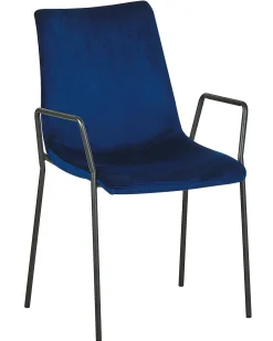 Sæt med 2 spisebordsstole JEFFERSON Velour Mørkeblå