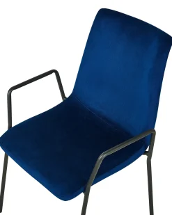 Sæt med 2 spisebordsstole JEFFERSON Velour Mørkeblå