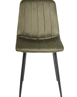 Sæt med 4 spisebordsstole KALISPELL Velour Olivengrøn