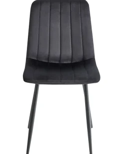 Sæt med 4 spisebordsstole KALISPELL Velour Sort