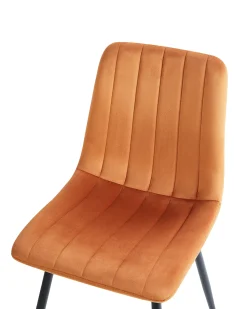 Sæt med 4 spisebordsstole KALISPELL Velour Orange