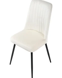 Sæt med 4 spisebordsstole KIRBY Velour Cremehvid