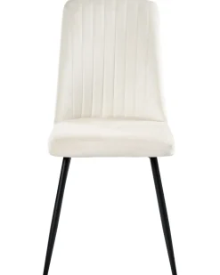 Sæt med 4 spisebordsstole KIRBY Velour Cremehvid