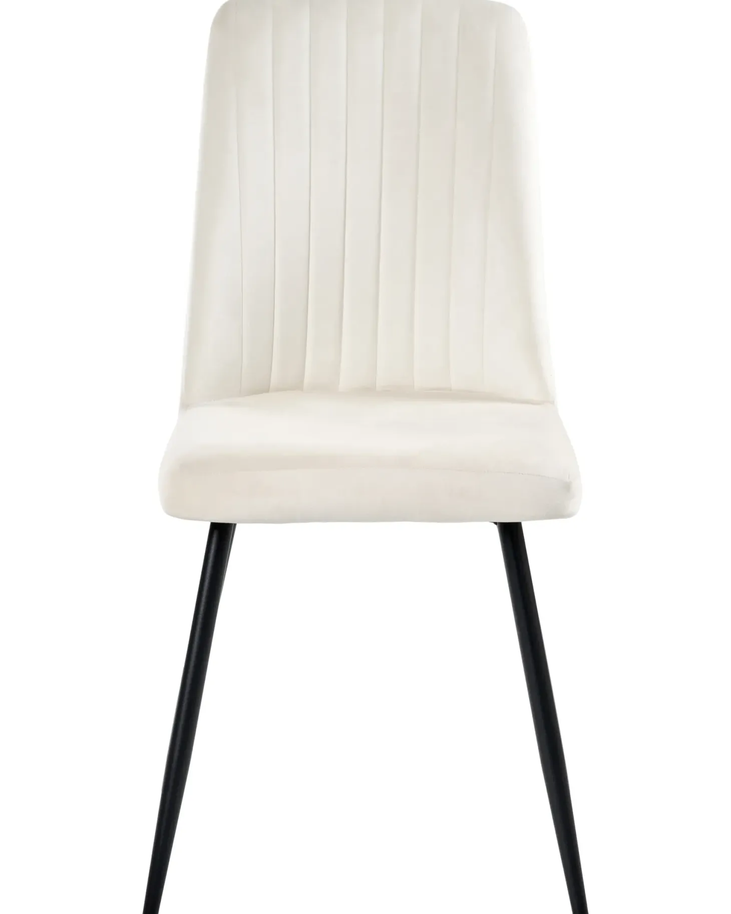 Sæt med 4 spisebordsstole KIRBY Velour Cremehvid
