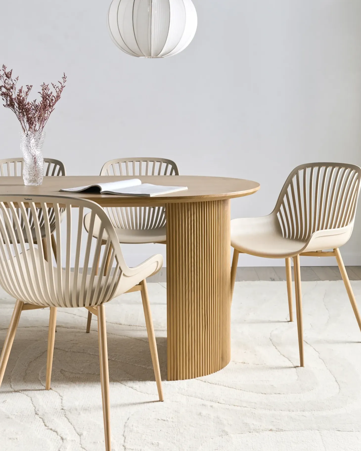 Sæt med 4 spisebordsstole KLEVE Beige