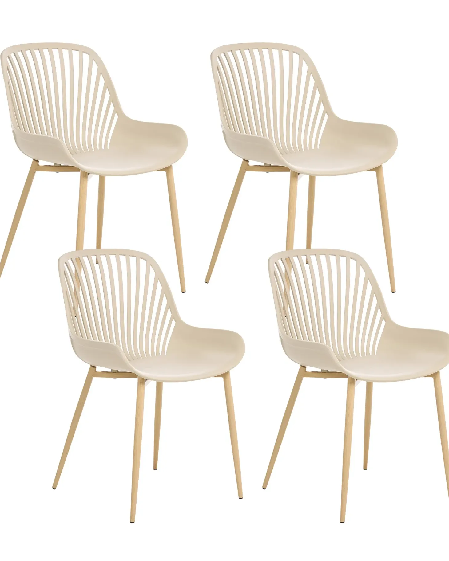 Sæt med 4 spisebordsstole KLEVE Beige