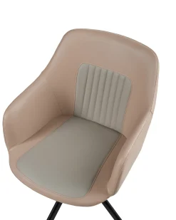 Sæt med 2 spisebordsstole LIKELY Kunstlæder Sand Beige